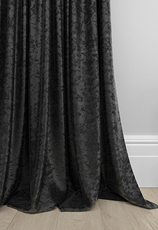 Crushed Velvet, Black Noir - Made to Measure Curtains